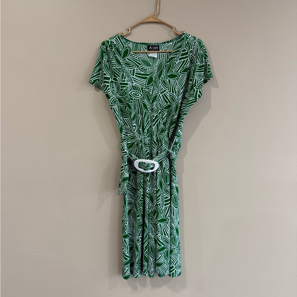 A-List Ava Green Patterned Dress